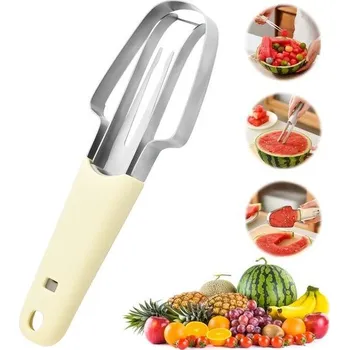 Kráječ na chleba Kráječ melounu RosyFate 3 v 1, kráječ melounu z nerezové oceli s hákovitým řezným nožem,