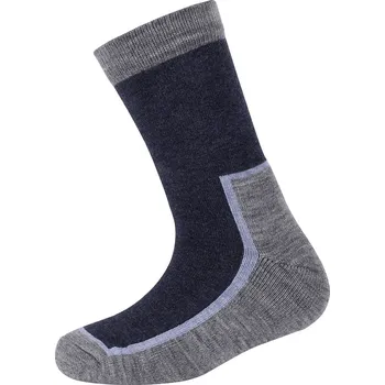 Dva páry merino ponožek NEVADA s vlněným froté šedá/modrá SAFA Velikost: 36-40