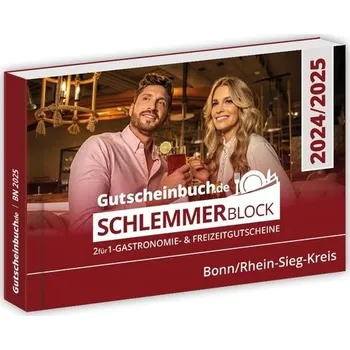 Gutscheinbuch.de Schlemmerblock Bonn/Rhein-Sieg-Kreis 2025 vč. kreditní kód pro Mobile-Gutscheine.de
