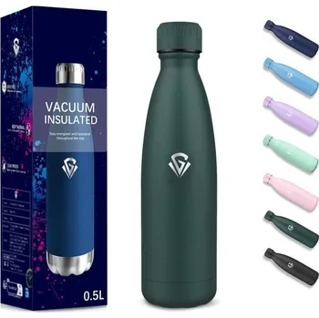 Termoska Nerezová láhev na vodu, 500ml bez BPA, termoláhev, dvojitá stěna, vakuová izolace, polštář,