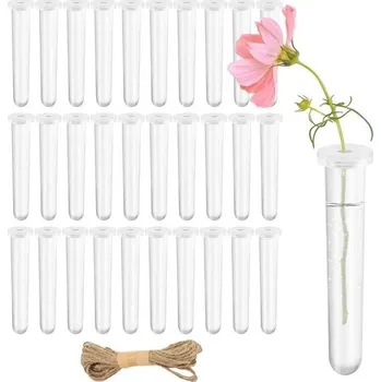 30 kusů zkumavek na květinovou vodu s 10m lanem, opakovaně použitelné plastové zkumavky na květiny,