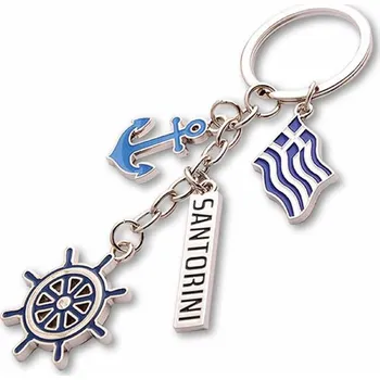 ATP – kovový přívěsek na klíče Santorini „lodní kormidlo“