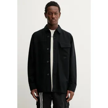 Pánská košile Bavlněná košile adidas Originals P Ess Shi JW0118 černá 99X, vel. L