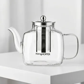 Konvice na čaj Skleněná konvice s ocelovým sítkem Konighoffer Medea 1,2 l