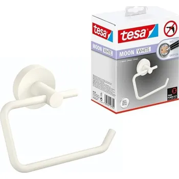 Držák toaletního papíru tesa Moon White, matně bílý - držák na roli bez víka pro industriální a