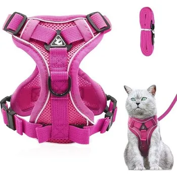Nastavitelný postroj pro kočky s vodítkem proti zlomení - Měkký postroj pro kočky - Hrudní postroj