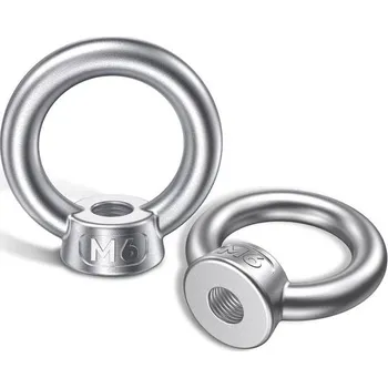 Matice QZKJQDD 6 kusů očkové matice M6, šroub s okem z nerezové oceli 304, očkový šroub M6, šroub s okem