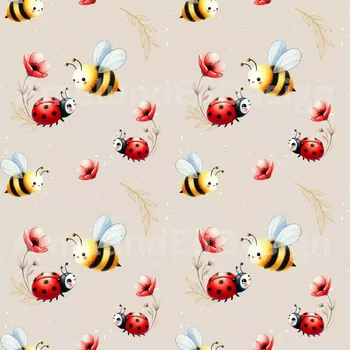 Úplet, Berušky a včelky (E) 0,3m/ks (Top kvalitní úplet Bella digitisk)