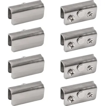 Systém vstřikování UFURMATE Nemagnetická zamykací svorka, 8 kusů nastavitelných bezrámových skleněných svorek z