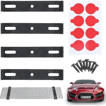 Držák SPZ Sada 4 držáků SPZ Sitengjun, neviditelný bezrámový držák SPZ pro automobily, sada držáků SPZ pro