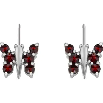 Náušnice Český granát náušnice stříbrné 131200