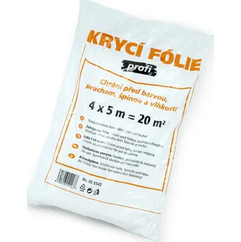 Krycí plachta Stavební plachta mikrotenová 4 m x 5 m - transparent (PE program - Stavební plachta mikrotenová)