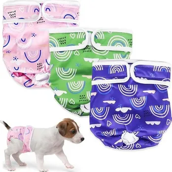 Pomůcka pro výcvik zvířete 3 opakovaně použitelné plenky pro psy, vysoce savé kalhotky pro feny, hygienické pratelné plenky