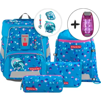 Školní aktovka Step by Step SPACE Dolphin Finja – 5dílný set, AGR certifikát + DÁREK ZDARMA