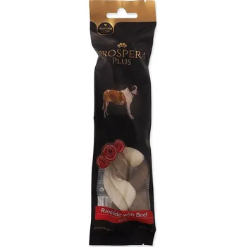 Pamlsek pro psa Pochoutka Prospera Plus Surová kůže s hovězím pletená tyčinka 1 ks (17,5 cm)