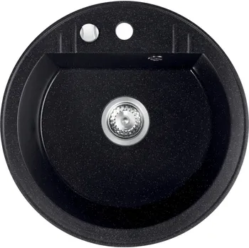 Kuchyňský dřez NOVASERVIS Kuchyňský dřez Novaservis granitový, 51x51 cm, s přepadem, černá, DRGM1/51HA DRGM1/51HA