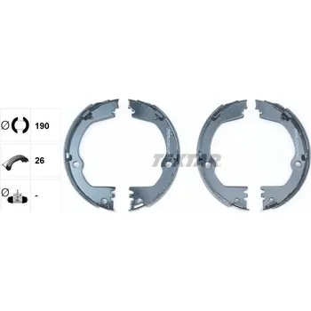 Brzdová čelist Sada brzdových čelistí, parkovací brzda TEXTAR 91082700