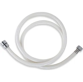 Sprchová hadice NOVASERVIS Hadice Novaservis plastová, 150 cm, bílá-chrom, PVC/155,1 PVC/155,1