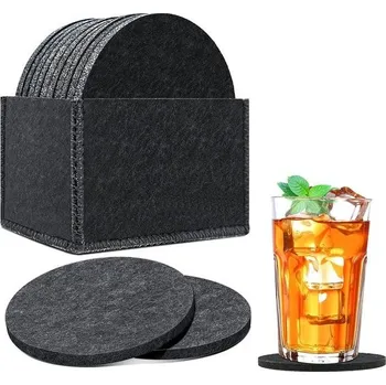 Sklenice Kulaté plstěné podtácky BOENFU na sklenice, sada 10 kusů, na nápoje, bary a kelímky - unikátní