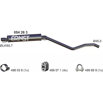 Tlumič výfuku Střední tlumič výfuku ERNST 054263