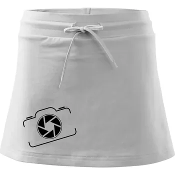 Dámská sukně Zrcadlovka obrys - Sportovní sukně - two in one - XS ( Bílá )