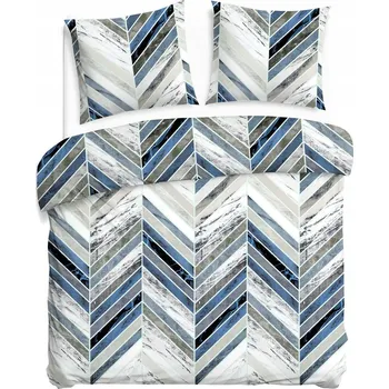 Povlečení Povlečení bavlněné 220x200 BAVLNA 100% geometrický vzor modré cikcaky