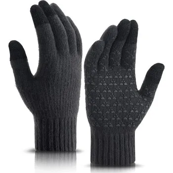 Chránič rukou GERIINEER Zimní rukavice Pletené rukavice s dotykovým displejem, sportovní teplé a větruodolné