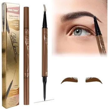 Přípravek na nehty Voděodolná tužka na obočí, 3D microblading tužka na obočí, 2 v 1 magická přírodní tužka na obočí se