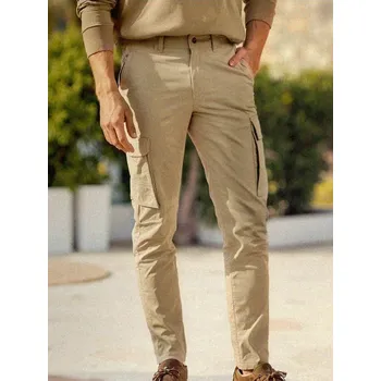 Pánské oblečení Sinsay - Kalhoty slim cargo - béžová - 148EV-08X - 148EV-08X-30