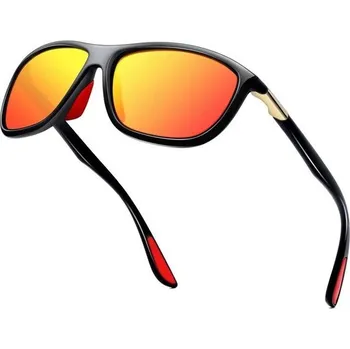 cyklistické brýle Sportovní brýle KANASTAL pro muže a ženy, zrcadlově oranžové, ochrana UV400, obdélníkové, retro,