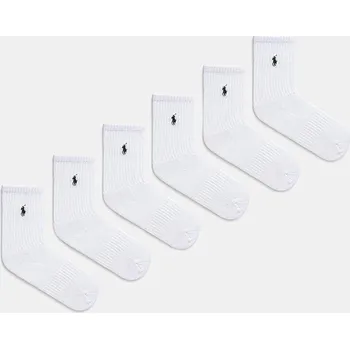 Dětské ponožky Polo Ralph Lauren 6-pack 444974056001 bílá 00X, vel. 32/35
