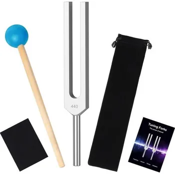 Ladička Ladička DiDiBirDi 440Hz z hliníkové slitiny se silikonovým kladívkem a úložným pouzdrem – pro jógu,