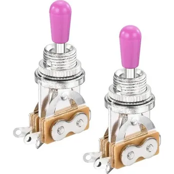 Elektrická kytara QUARKZMAN 3polohový kytarový krátký přepínač, rovný přepínač, stříbrný s fialovým tlačítkem, pro