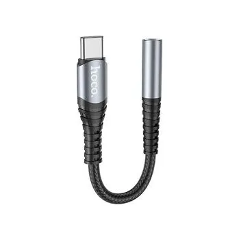 Telefonní příslušenství Adaptér AUX 3,5mm jack na USB‑C Hoco LS33, šedý - Hoco + zdarma možnost vyzkoušet a vrátit zboží do 30 dní