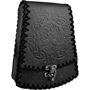 Opasek HiiFeuer reliéfní kožený opasek hnědý