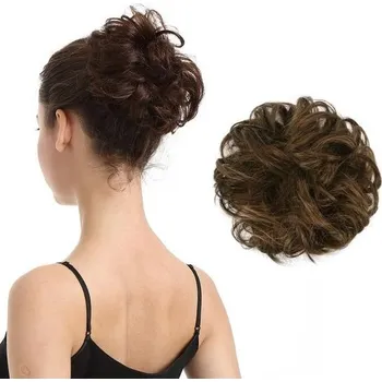 Čelenka BARSDAR 100% drdol z lidských vlasů, světle hnědý drdol pro ženy, drdol z lidských vlasů, příčesky