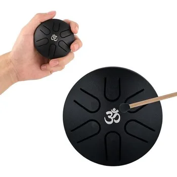 Jednotlivý buben Ocelový bubínek na jazyk, mini ocelový bubínek na jazyk s paličkou, éterický bubínek, handpan,