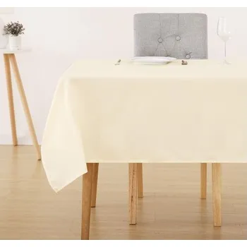 Jednorázový ubrus Ubrus Deconovo, Stolní prádlo, Ubrus s lotosovým efektem, 200x137 cm, Krémová, 200 x 137 cm