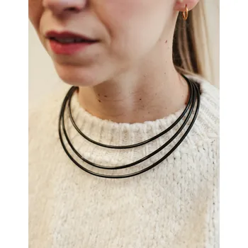 Náhrdelník Náhrdelník Simply černý Délka: 40cm, Barva zapínání: zlatá