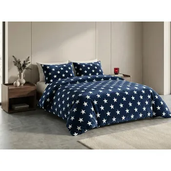Povlečení Mikroplyšové povlečení WHITE STARS tmavě modré Rozměr povlečení: 70 x 90 cm | 140 x 200 cm