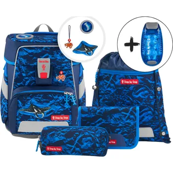 Školní batoh Školní aktovka Step by Step SPACE Manta Rio – 5dílný set, AGR certifikát + DÁREK ZDARMA