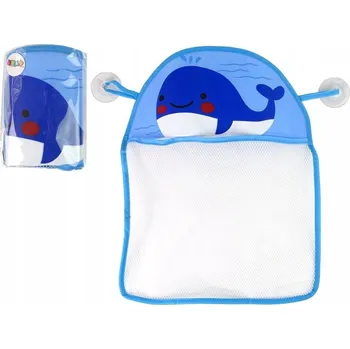 Hračka pro nejmenší Síťovaná nádoba na hračky s motivem Velryba , organizér na vanu hračka do vany