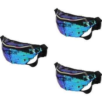 Ledvinka VALICLUD 3dílná ledvinka a flitry dívčí mořská panna pro sportovní tašku, anti-černá hrudní flitry,