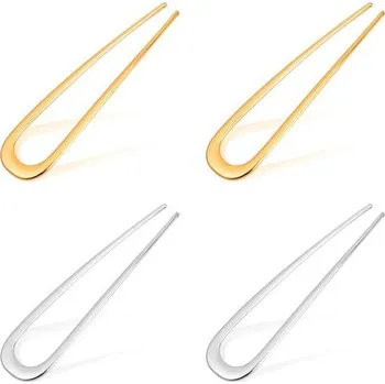 Čelenka 4 kusy sponek do vlasů ve tvaru U ve francouzském stylu, kovové vidličky do vlasů, sponky do vlasů