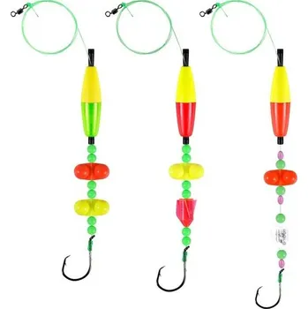 Rybářský háček 3ks montáží na sumce, náčiní na sumce s chrastítky, rybářský splávek s kruhovým háčkem 6/0,