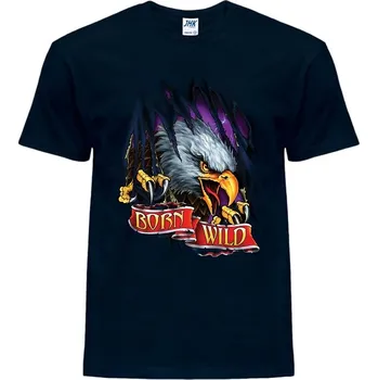 biker_panske_tricko_potisk_orel_trhajici Barva: Navy - tmavě modrá, velikost: 5XL