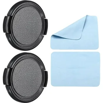 PATIKIL 2 balení krytek objektivu fotoaparátu s bočním stlačením přední plátěné deky s čisticím