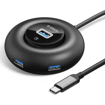 USB hub ORICO USB Hub 3.0, 4portový USB-C Hub s extra napájecím portem a 30cm prodlužovacím kabelem pro