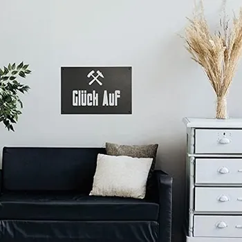 Tapeta Kovový štítek FH černý "Glück auf"