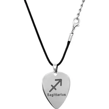 Náhrdelník Musiin nerezová ocel náhrdelník s trsátkem na kytaru 12 souhvězdí přívěsek náhrdelník hudební